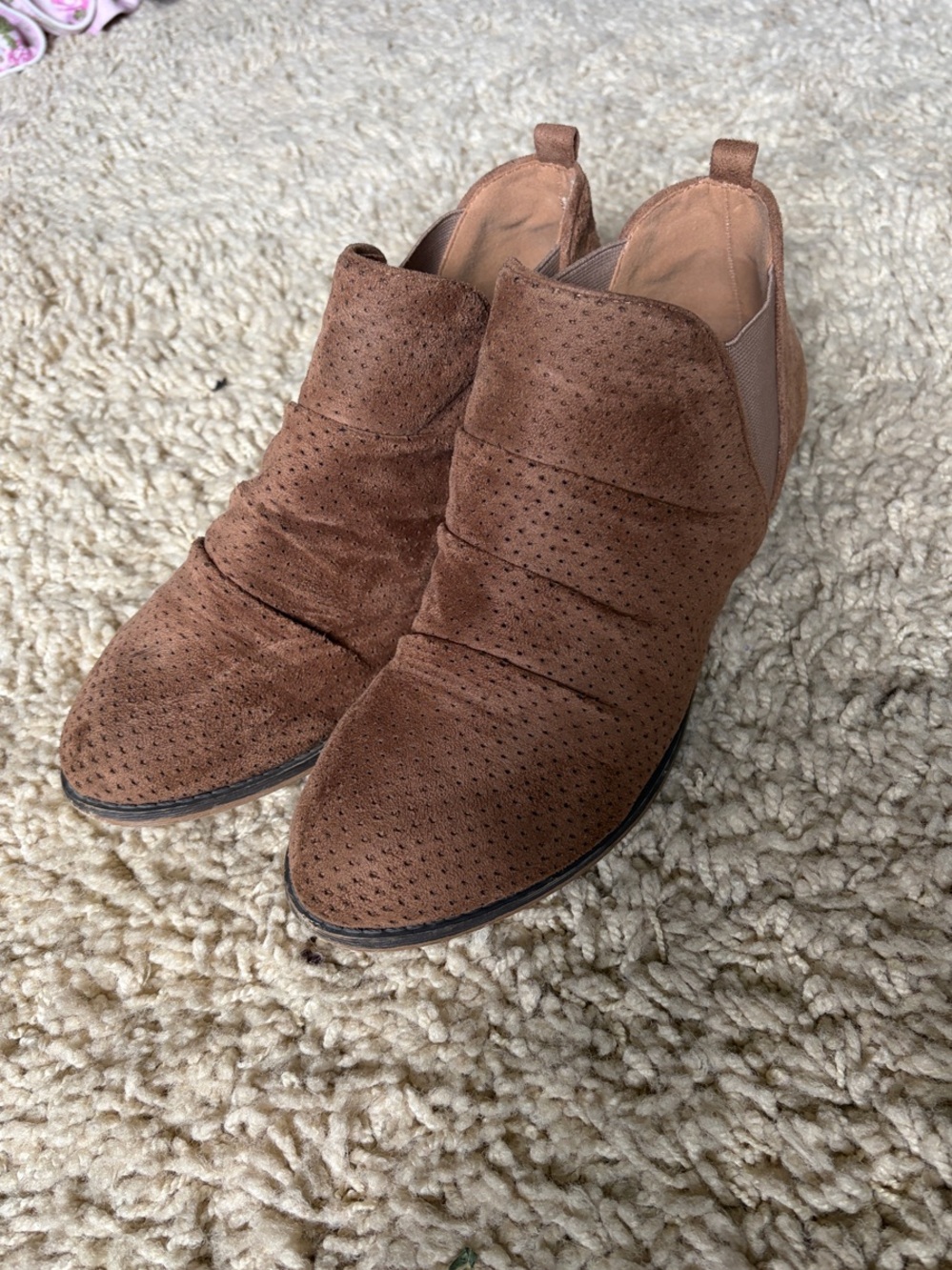 Cityclassified Brown Suede Ankle Booties, size 7.5
